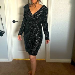 Black sequence dress